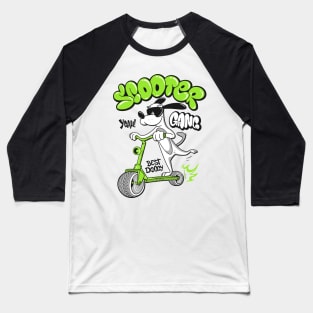 dog riding scooter Baseball T-Shirt